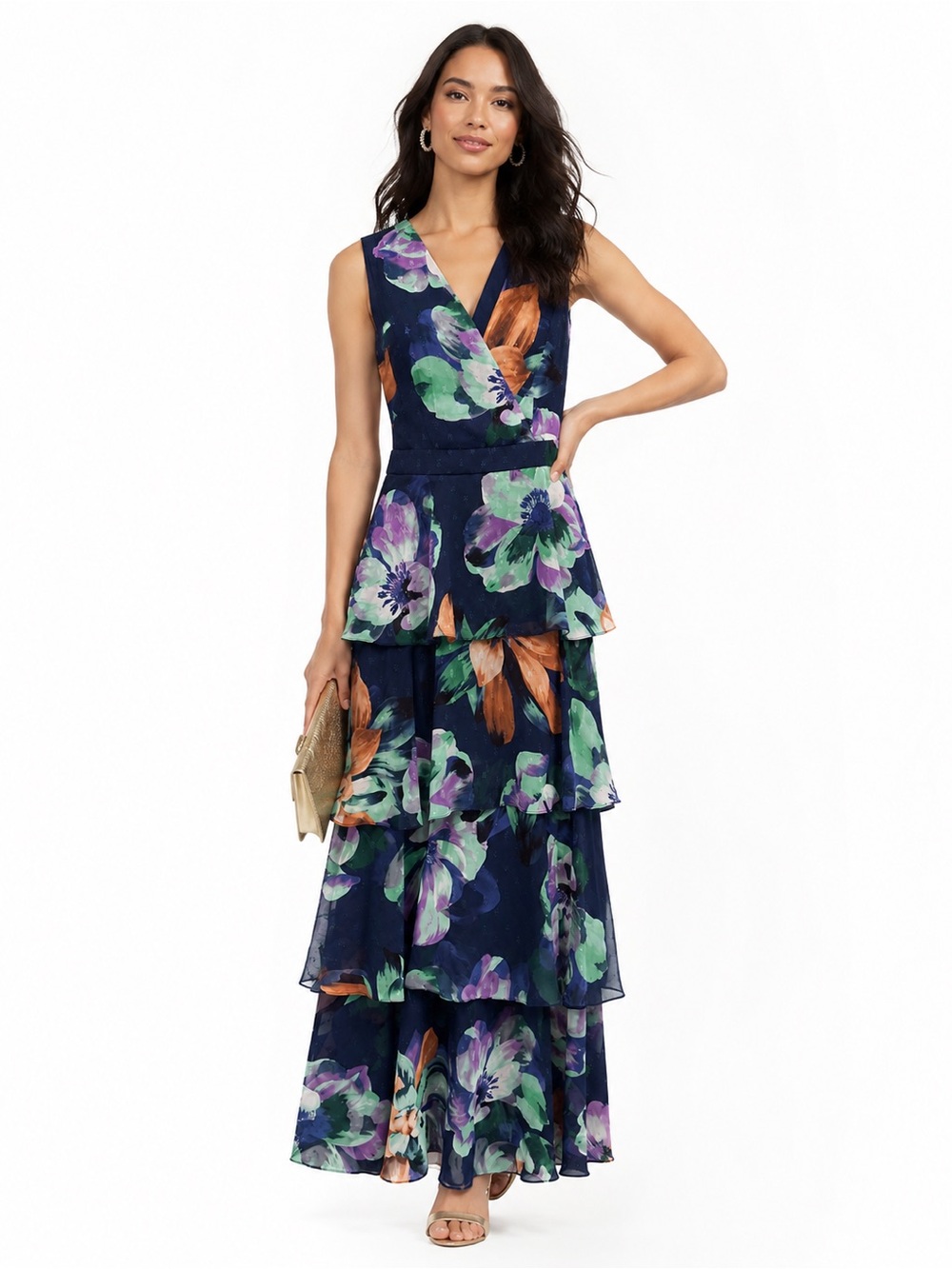 🌺 Eliza J Tiered Floral Maxi Dress